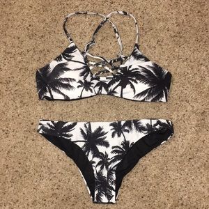 black and white swimsuit
